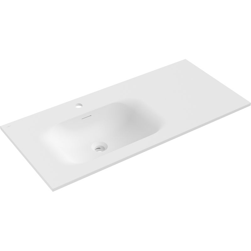 Mexen Vela lavabo empotrado en encimera izquierda 101 x 46,5 cm, blanco mate - 25231001L