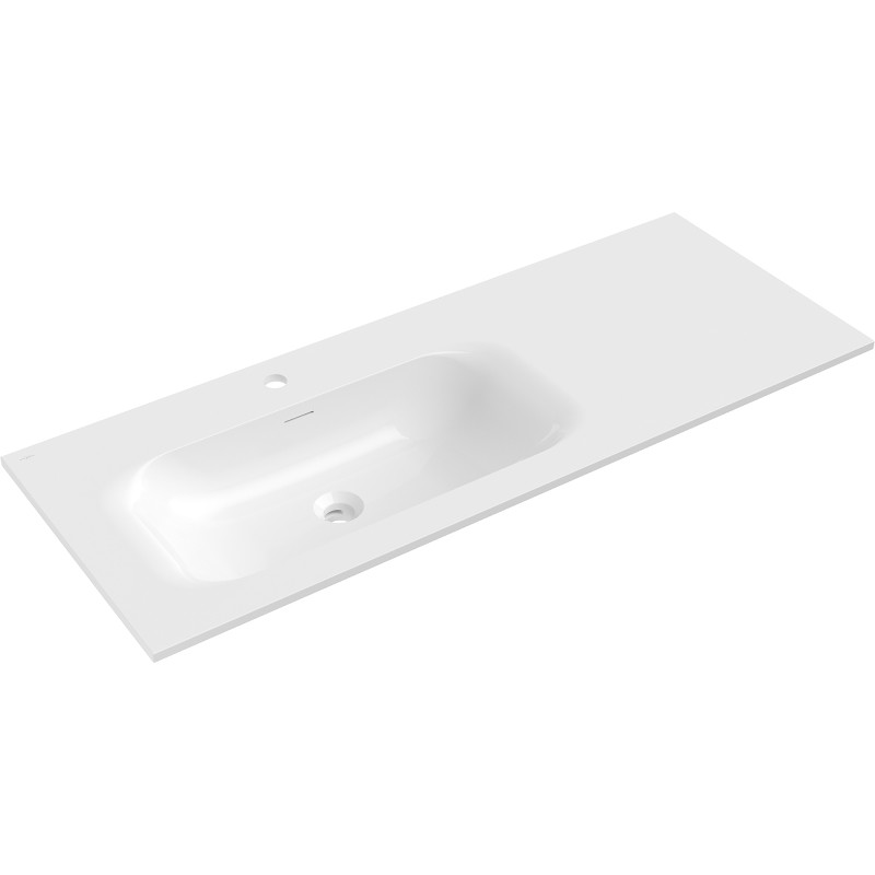 Mexen Vela töölaua sisse paigaldatud valamu vasak 121 x 46,5 cm, valge läikiv - 25231200L