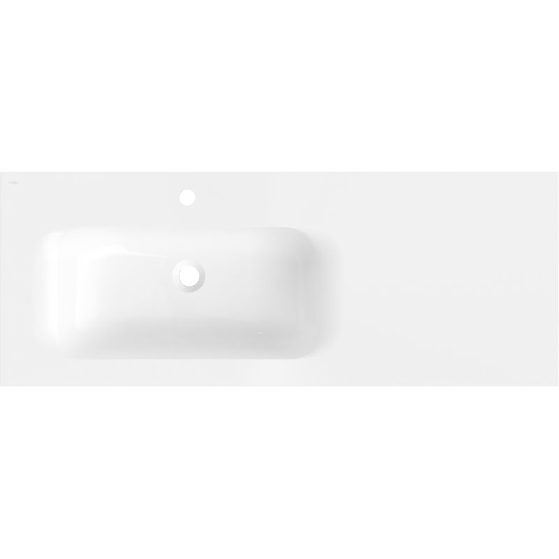 Mexen Vela lavabo encastré à gauche 121 x 46,5 cm, blanc brillant - 25231200L