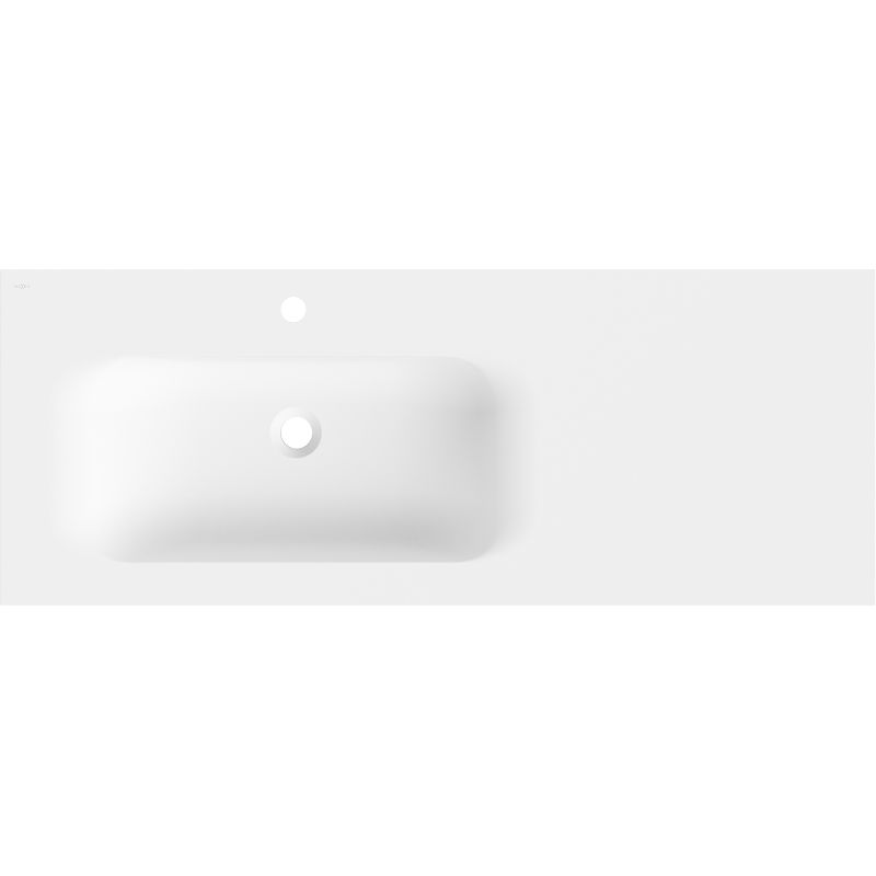 Mexen Vela lavabo encastré à gauche 121 x 46,5 cm, blanc mat - 25231201L
