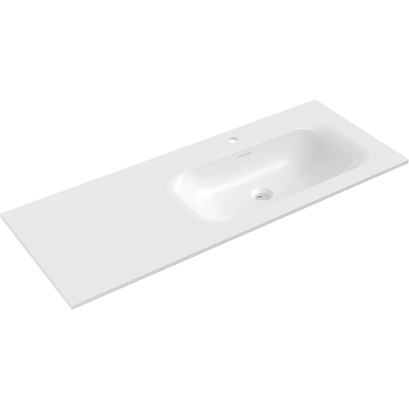Mexen Vela lavabo empotrado en encimera derecho 121 x 46,5 cm, blanco brillante - 25231200P