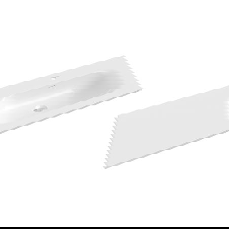 Mexen Vela tiskipöytään upotettava pesuallas oikea 121 x 46,5 cm, kiiltävä valkoinen - 25231200P