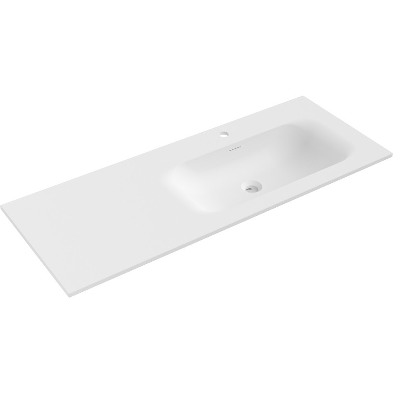 Mexen Vela valamu, mis on paigaldatud laua sisse, parempoolne, 121 x 46,5 cm, valge matt - 25231201P