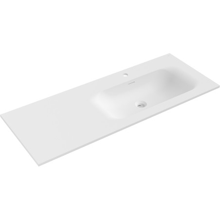 Mexen Vela valamu, mis on paigaldatud laua sisse, parempoolne, 121 x 46,5 cm, valge matt - 25231201P