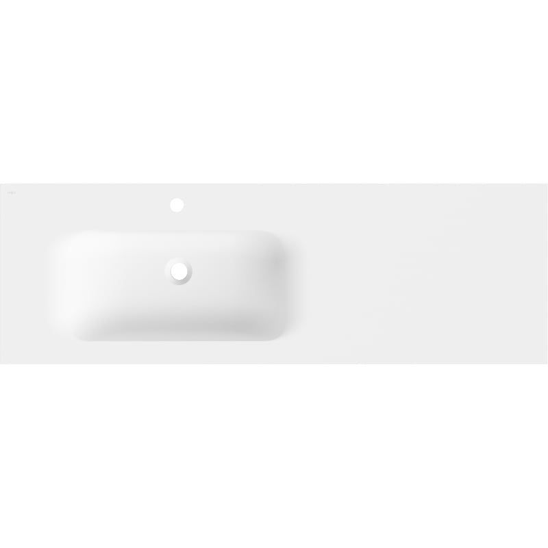 Mexen Vela countertop inset washbasin left 141 x 46.5 cm, matte white - 25231401L