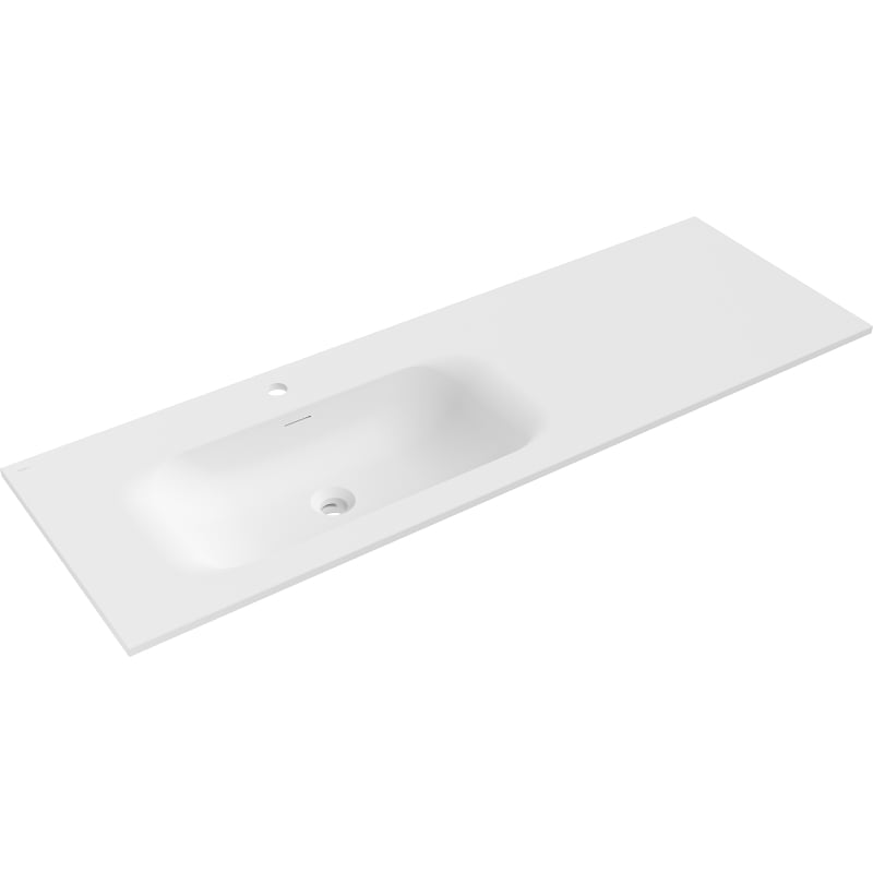 Mexen Vela tööpinda integreeritav valamu, vasak 141 x 46,5 cm, valge matt - 25231401L