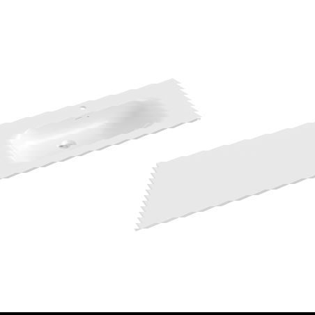 Mexen Vela lavatório embutido no tampo direito 141 x 46,5 cm, branco brilhante - 25231400P