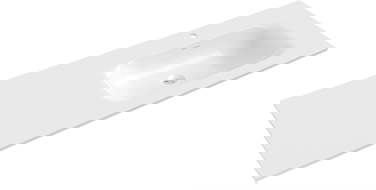 Mexen Vela työtasoon upotettava pesuallas oikea 141 x 46,5 cm, valkoinen kiiltävä - 25231400P