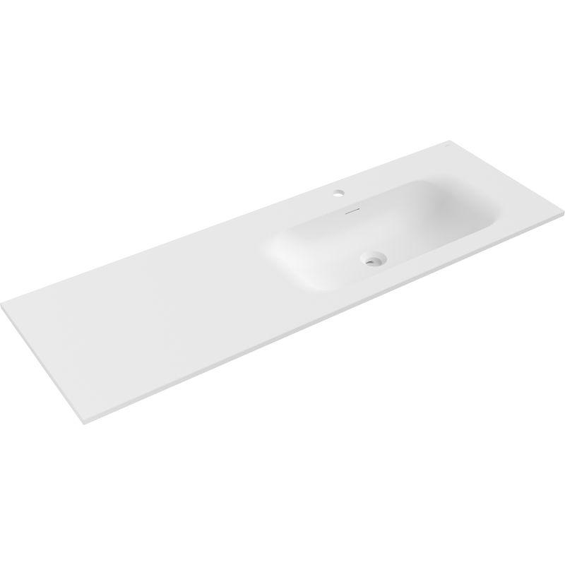 Mexen Vela lavabo empotrado en encimera a la derecha 141 x 46,5 cm, blanco mate - 25231401P