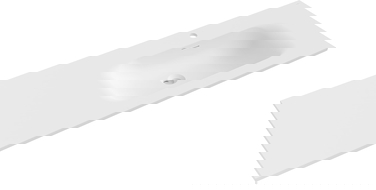 Mexen Vela lavatório embutido no balcão direito 141 x 46,5 cm, branco mate - 25231401P