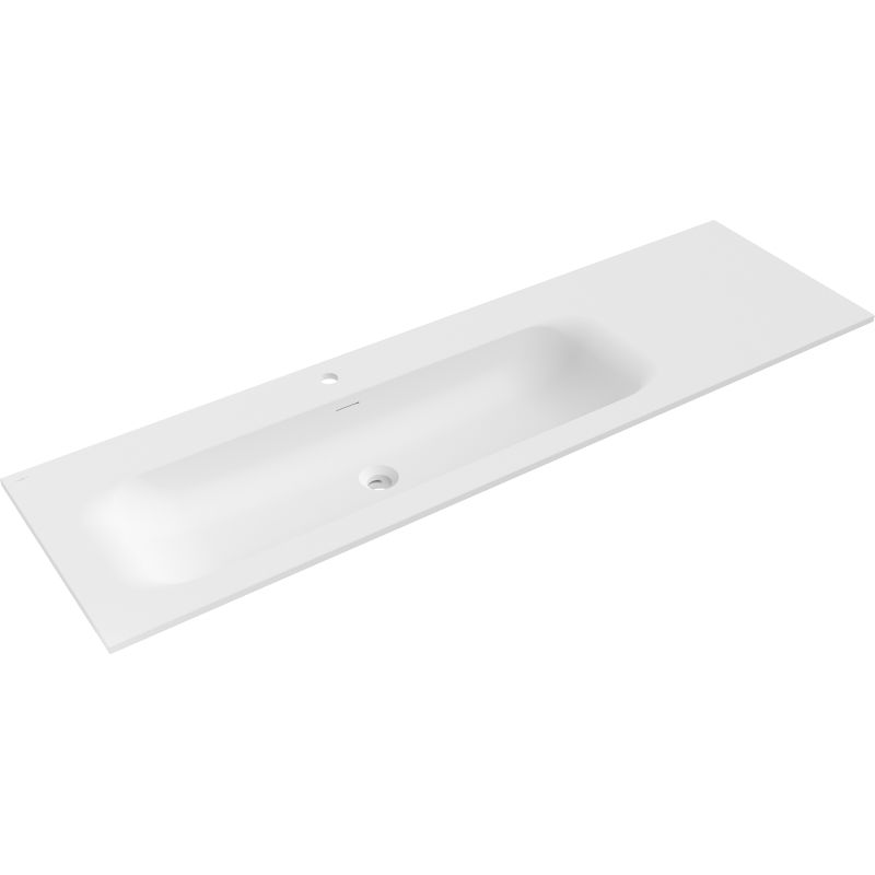 Mexen Vela lavabo empotrado en encimera izquierda 161 x 46,5 cm, blanco mate - 25231601L