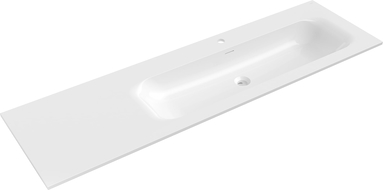 Mexen Vela lavatório embutido no tampo direito 161 x 46,5 cm, branco brilhante - 25231600P