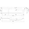 Mexen Vela lavabo encastré à droite 161 x 46,5 cm, blanc mat - 25231601P