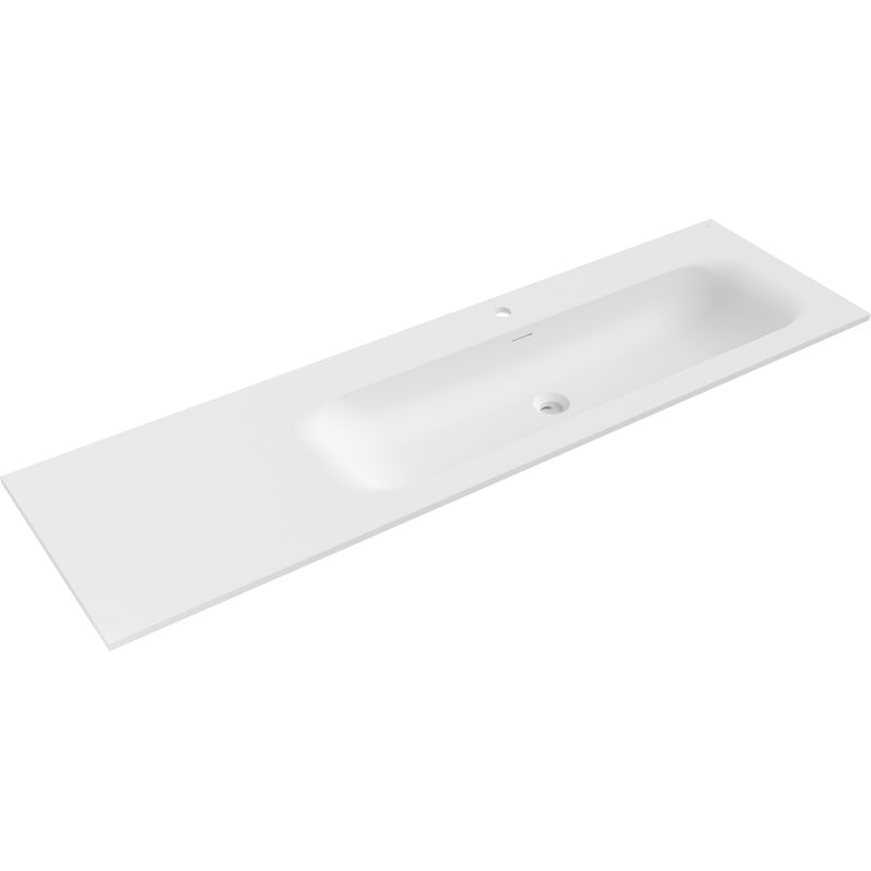 Mexen Vela lavabo empotrado en encimera derecho 161 x 46,5 cm, blanco mate - 25231601P