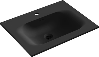Mexen Vela lavabo embutido na bancada 61 x 46,5 cm, preto mate - 25236071