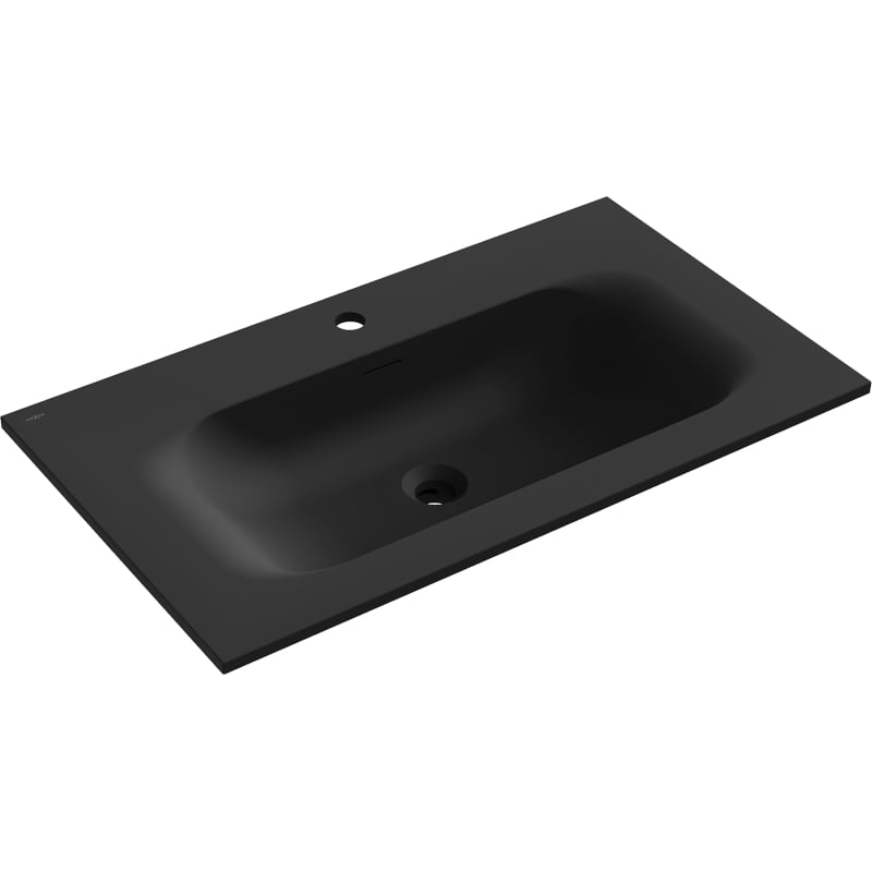 Mexen Vela lavabo empotrado en encimera 81 x 46,5 cm, negro mate - 25238071