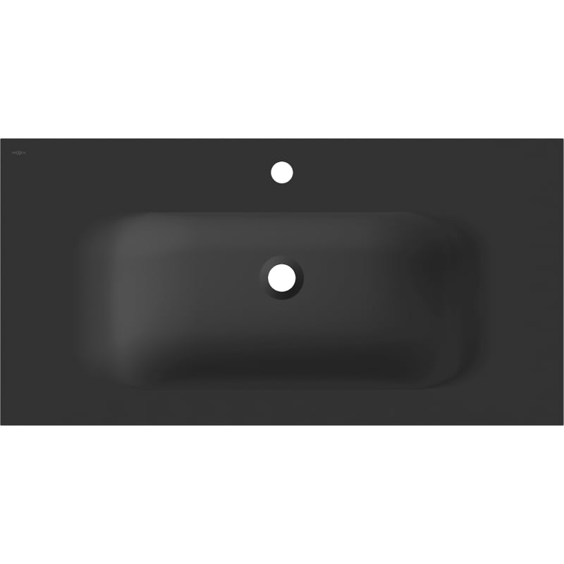 Mexen Vela lavabo empotrado en mostrador 91 x 46,5 cm, negro mate - 25239071