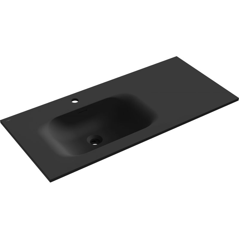 Mexen Vela lavabo da incasso combinato sinistro 101 x 46,5 cm, nero opaco - 25231071L
