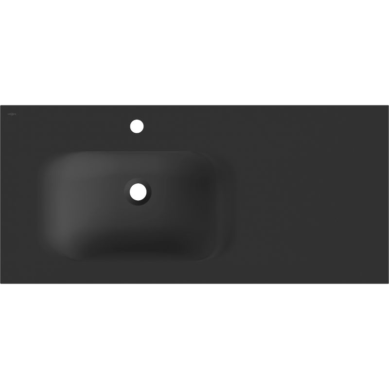 Mexen Vela Waschbecken, links in die Arbeitsplatte eingelassen, 101 x 46,5 cm, schwarz matt - 25231071L