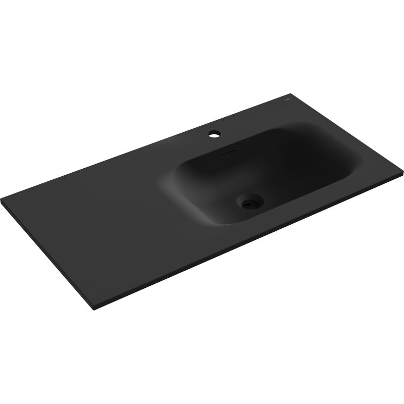 Mexen Vela lavabo encastrado a la derecha 101 x 46,5 cm, negro mate - 25231071P