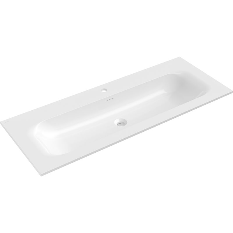 Mexen Vela νιπτήρας εντοιχιζόμενος σε πάγκο 121 x 46,5 cm, λευκή γυαλιστερή