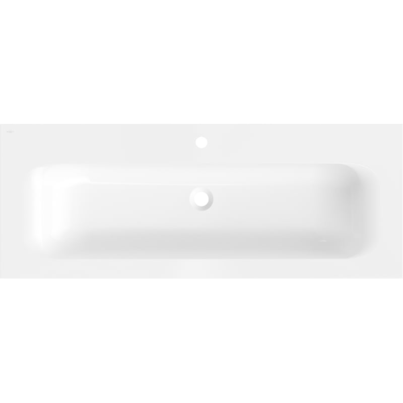 Mexen Vela lavabo empotrado en encimera 121 x 46,5 cm, blanco brillo - 25231200