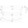 Mexen Vela lavabo intégré dans le plan 121 x 46,5 cm, blanc brillant - 25231200