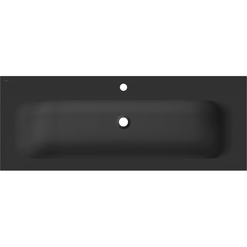 Mexen Vela lavabo empotrado en encimera 121 x 46,5 cm, negro mate - 25231271
