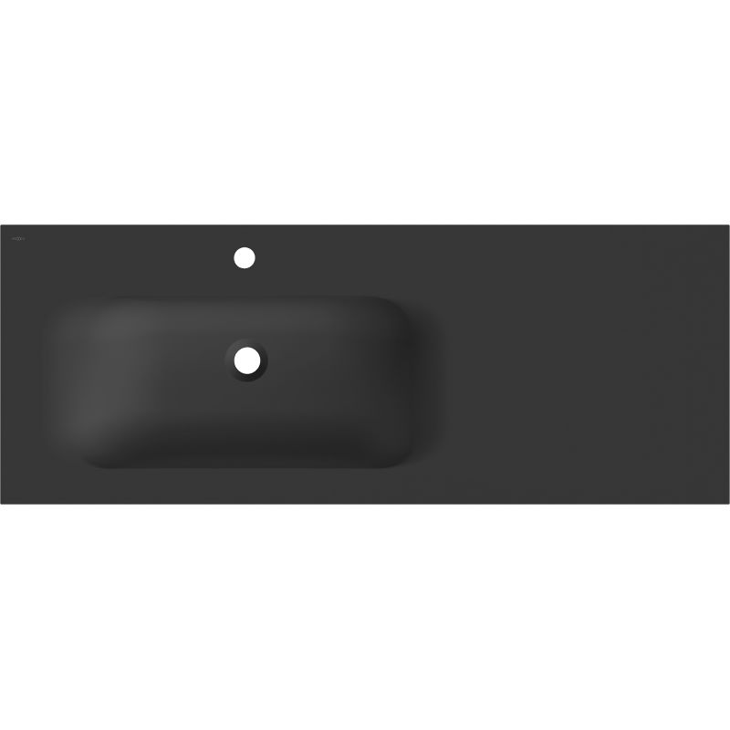 Mexen Vela lavabo empotrado en encimera izquierda 121 x 46,5 cm, negro mate - 25231271L