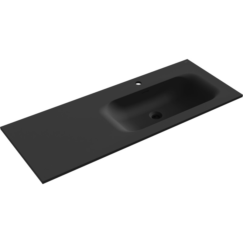 Mexen Vela vgrajena umivalnik v pult, desna 121 x 46,5 cm, črna mat - 25231271P