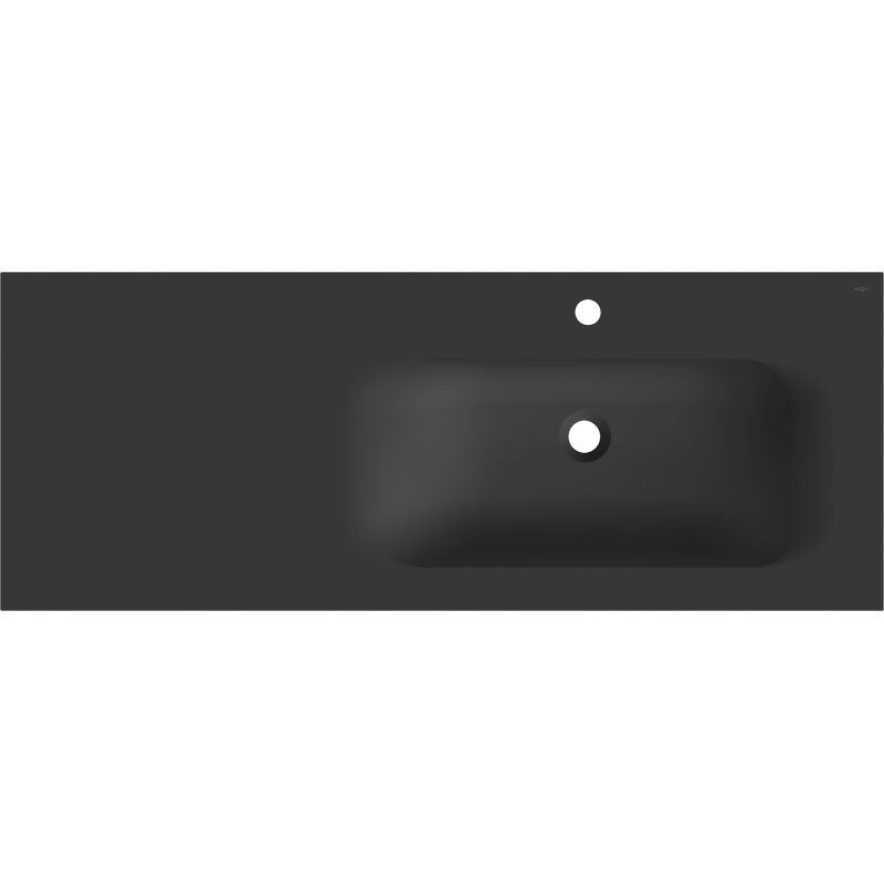 Mexen Vela lavabo embutido no tampo direito 121 x 46,5 cm, preto mate - 25231271P