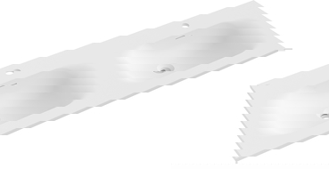 Mexen Vela kaksinkertainen sisään upotettava pesuallas 121 x 46,5 cm, valkoinen matta - 25231201D