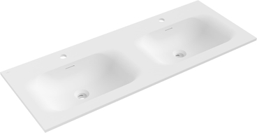 Mexen Vela umywalka wpuszczana w blat podwójna 121 x 46,5 cm, biała mat - 25231201D