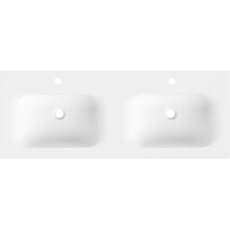 Mexen Vela lavabo encastré double 121 x 46,5 cm, blanc mat - 25231201D
