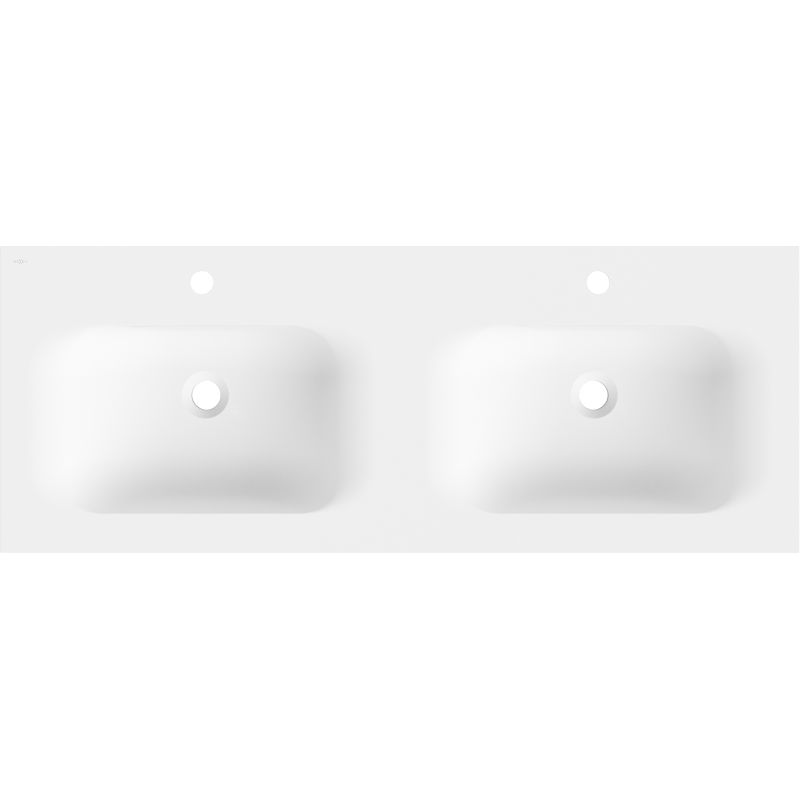 Mexen Vela lavandino da incasso nel piano doppio 121 x 46,5 cm, bianco opaco - 25231201D