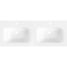 Mexen Vela lavabo encastré double 121 x 46,5 cm, blanc brillant - 25231200D