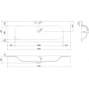 Mexen Vela lavabo encastré dans un plan 141 x 46,5 cm, blanc mat - 25231401