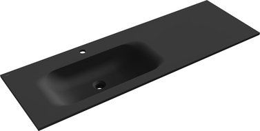 Mexen Vela lavatório embutido no tampo esquerdo 141 x 46,5 cm, preto mate - 25231471L