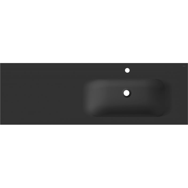 Mexen Vela lavabo encastré à droite 141 x 46,5 cm, noir mat - 25231471P