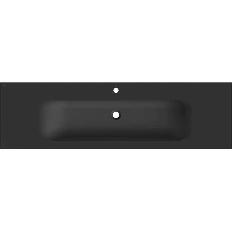 Mexen Vela lavabo encastrado en el mostrador 161 x 46,5 cm, negro mate - 25231671