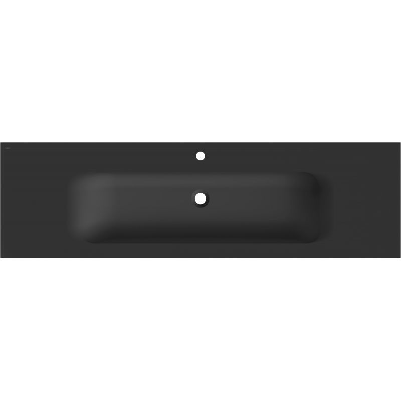 Mexen Vela lavabo encastré dans le plan 161 x 46,5 cm, noir mat - 25231671