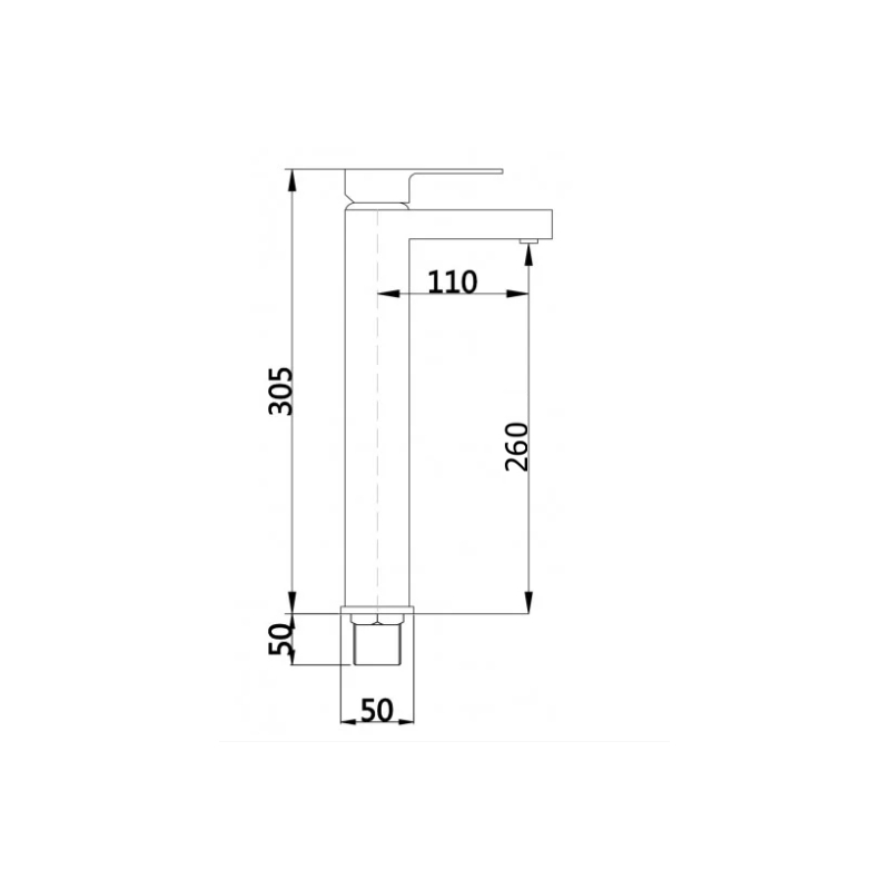 Mexen Cube hoher Waschtischarmatur, Chrom - 72910-00