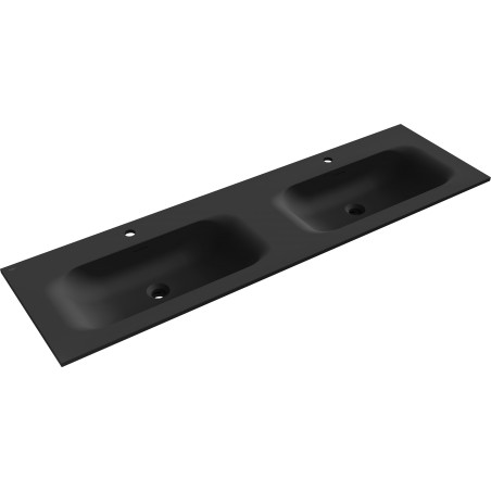Mexen Vela dvostruki umivaonik ugradbeni u oblogu 161 x 46,5 cm, crna mat - 25231671D