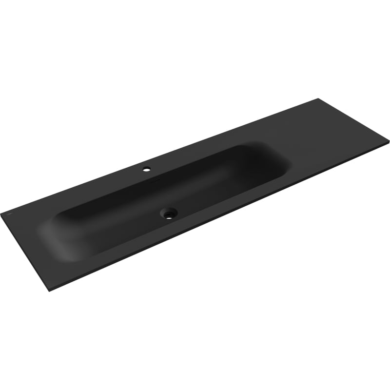 Mexen Vela Eingelassene linke Waschbecken 161 x 46,5 cm, Schwarz Matt - 25231671L