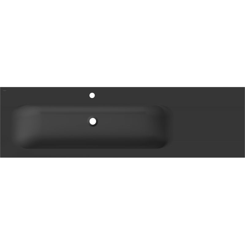 Mexen Vela inbouw wastafel links 161 x 46,5 cm, zwart mat - 25231671L