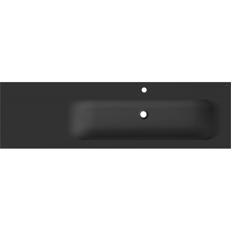 Mexen Vela lavabo empotrado en encimera derecho 161 x 46,5 cm, negro mate - 25231671P