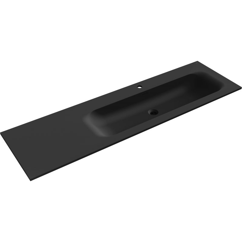 Mexen Vela Einlasswaschbecken rechts 161 x 46,5 cm, schwarz matt - 25231671P