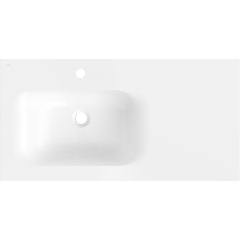 Mexen Vela lavabo empotrado en encimera izquierda 91 x 46,5 cm, blanco brillo - 25239000L