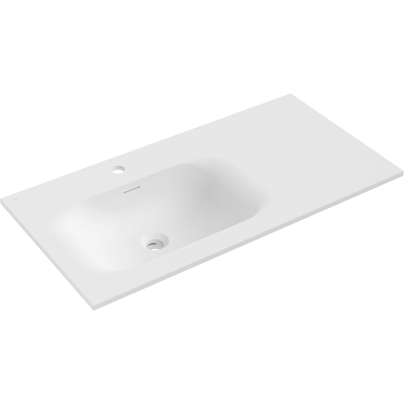 Mexen Vela lavabo encastrado en encimera izquierdo 91 x 46,5 cm, blanco mate - 25239001L