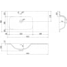 Mexen Vela left recessed basin 91 x 46.5 cm, black matte - 25239071L